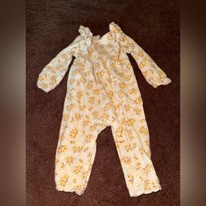 Wonder Nation Cream Floral Kids Footie